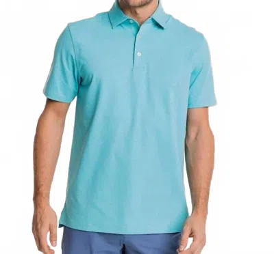 Southern Tide Brrreeze Performance Heather Polo In Heather Tidal Wave In Blue