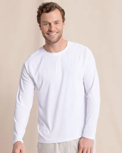 Southern Tide Brrr°®-illiant Performance Long Sleeve T-shirt In Classic White