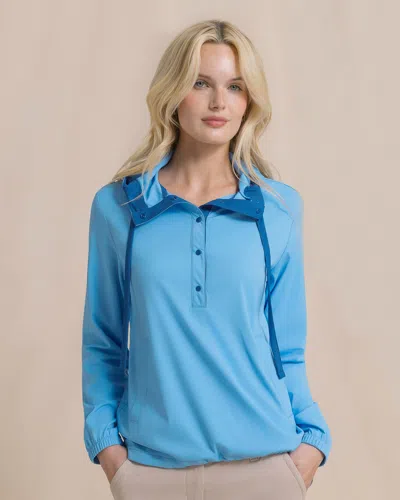 Southern Tide Calie Coastal Breeze® Color Block Popover In Ocean Channel