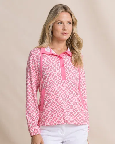 Southern Tide Calie Printed Popover In Island Pink