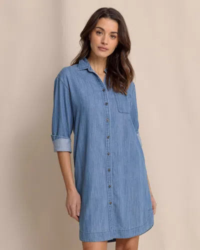 Southern Tide Cam Denim Dress In Medium Wash Indigo