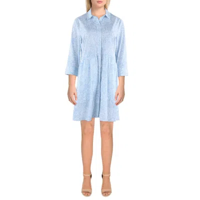 Southern Tide Cara Womens Floral Print Nylon Shirtdress