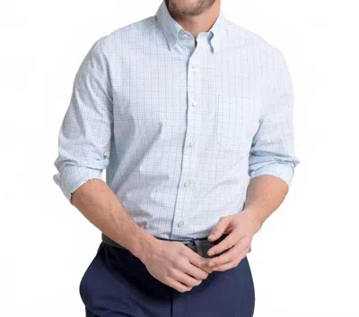 Southern Tide Charleston Broughton Plaid Sport Shirt In Jade Green In Blue