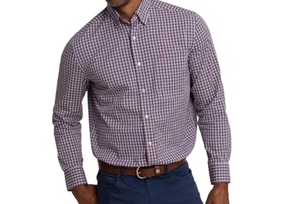 Southern Tide Charleston Macduff Tartan Plaid Sportshirt In Crab Red In Gray