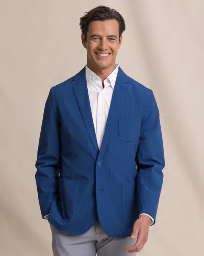 Southern Tide Charleston Pamlico Seersucker Blazer In Nautical Blue