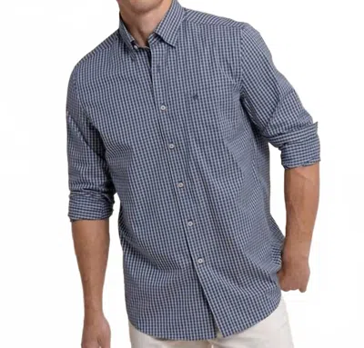 Southern Tide Charleston Pender Plaid Sportshirt In Dress Blue
