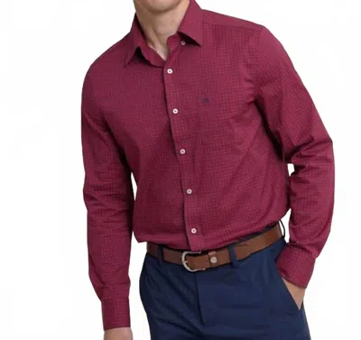 Southern Tide Charleston Pender Plaid Sportshirt In Rio Red In Burgundy
