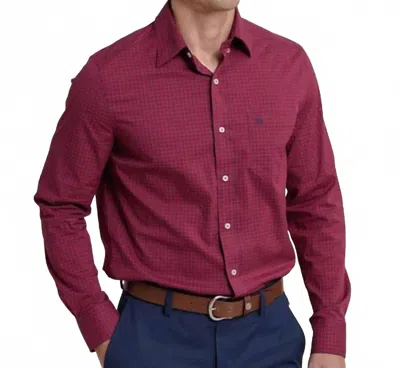 Southern Tide Charleston Pender Plaid Sportshirt In Rio Red In Burgundy
