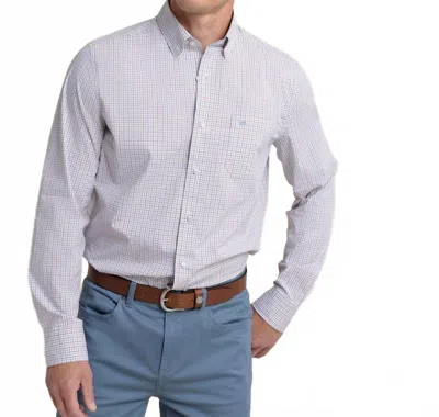 Southern Tide Charleston Summerton Plaid Sportshirt In Ash Blue In Purple
