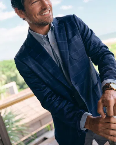 Southern Tide Charleston Windowpane Blazer In Blue