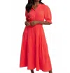 Southern Tide Christa Short Sleeve Maxi Dress In Sunset Coral In Red