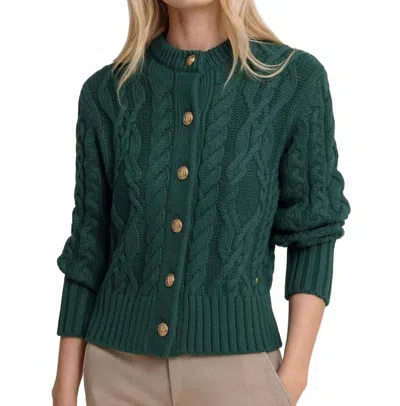 Southern Tide Clarke Cable Knit Cardigan In Salt Meadow In Green