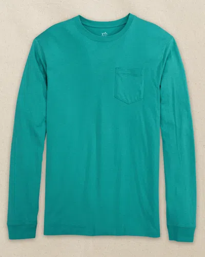Southern Tide Classic Long Sleeve Pocket T-shirt In Blue
