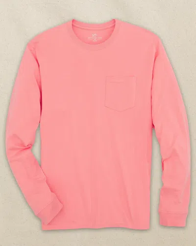 Southern Tide Classic Long Sleeve Pocket T-shirt In Pink