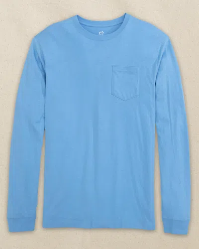 Southern Tide Classic Long Sleeve Pocket T-shirt In Blue