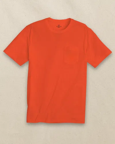 Southern Tide Classic Short Sleeve Pocket T-shirt In Endzone Orange