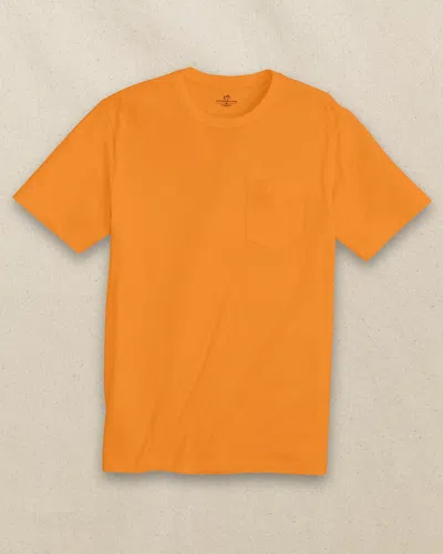 Southern Tide Classic Short Sleeve Pocket T-shirt In Rocky Top Orange