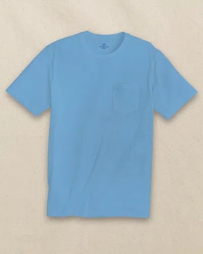 Southern Tide Classic Short Sleeve Pocket T-shirt In Rush Blue