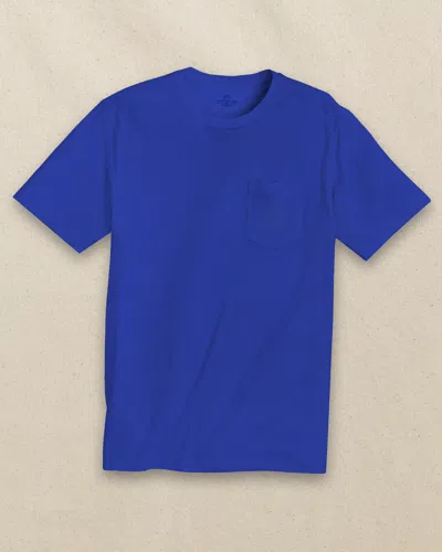 Southern Tide Classic Short Sleeve Pocket T-shirt In University Blue