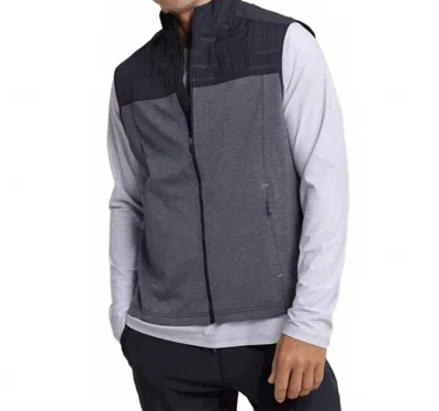 Southern Tide Coligny Quilted Vest In Caviar Black In Gray