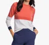 Southern Tide Color Block Fireside Sweater In Dusty Coral In Multi