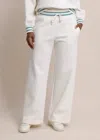 Southern Tide Cosette Luxe Lounge Wide Leg Pant In Sand White In Multi