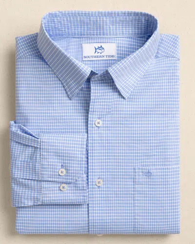 Southern Tide Crofton Plaid Charleston Sport Shirt In Ocean Channel