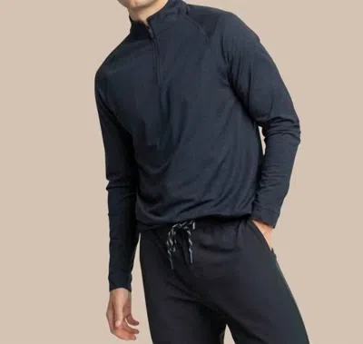 Southern Tide Cruiser Heather Quarter Zip In Heather Caviar Black In Multi