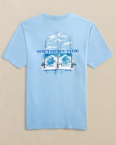 Southern Tide Deep Sea Trolling Short Sleeve T-shirt In Cerulean