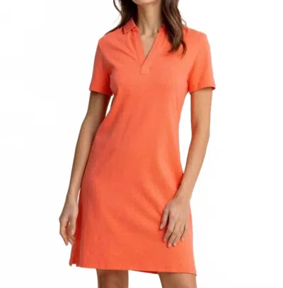 Southern Tide Demi Solid Short Sleeve Polo Dress In Sunset Coral In Orange
