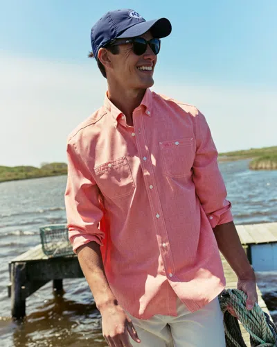 Southern Tide Dock Shirt In Sunkist Coral