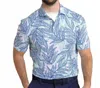 Southern Tide Driver Blue Palms Polo In Classic White In Blue