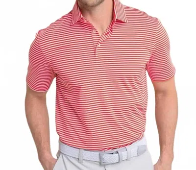 Southern Tide Driver Caravel Stripe Polo In Poppy Red In Multi