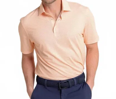 Southern Tide Driver Geo Printed Polo In Cantaloupe In Pink