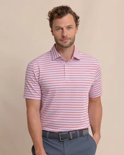 Southern Tide Driver Ocean Hill Stripe Polo In Pink