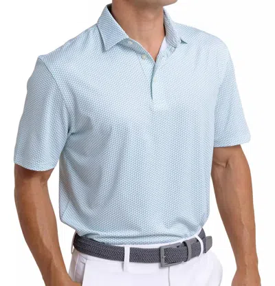 Southern Tide Driver On The Ball Printed Polo In Simply Green In Blue