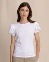 Southern Tide Eileen Ruffle Tee In Classic White