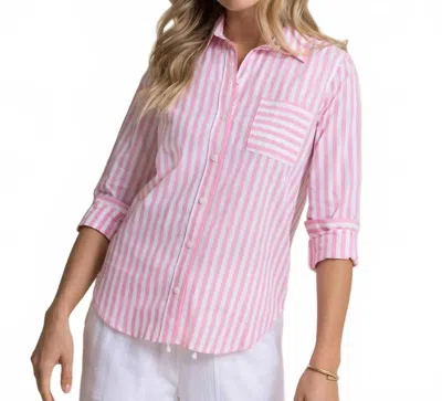 Southern Tide Emery Button Front Shirt In Sea Pink In Multi