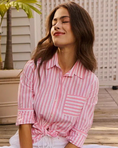 Southern Tide Emery Button Front Shirt In Sea Pink
