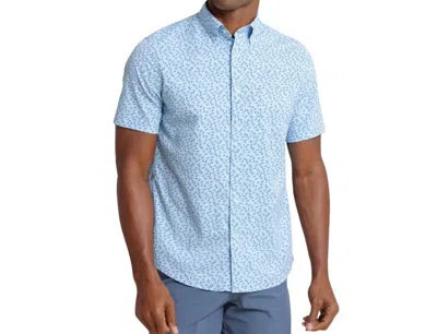 Southern Tide Shark Bait Brrr Intercoastal Short Sleeve Sport Shirt In Mint In Blue