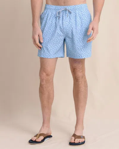 Southern Tide Fintastic Swim Trunk In Cerulean