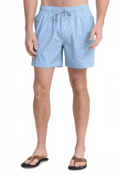 Southern Tide Fintastic Swim Trunk In Cerulean In Blue