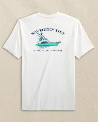 Southern Tide Fishing Boat Short Sleeve T-shirt In Classic White