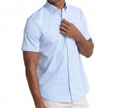 Southern Tide Game Fish Intercoastal Short Sleeve Sport Shirt In Cerulean In Blue