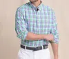 Southern Tide Gaspee Plaid Intercoastal Long Sleeve Sport Shirt In Simply Green