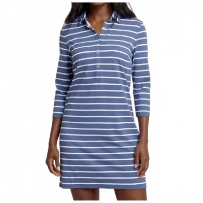 Southern Tide Ginny Stripe Performance Dress In Light Indigo In Blue