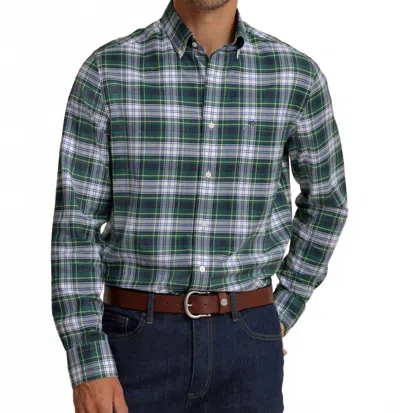 Southern Tide Gordon Tartan Skipjack Sport Shirt In Salt Meadow In Blue