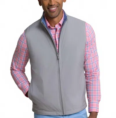 Southern Tide Harbor Reversible Vest In Steel In Blue