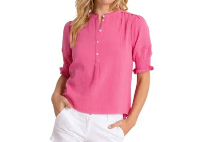 Southern Tide Harlow Top In Very Berry In Pink