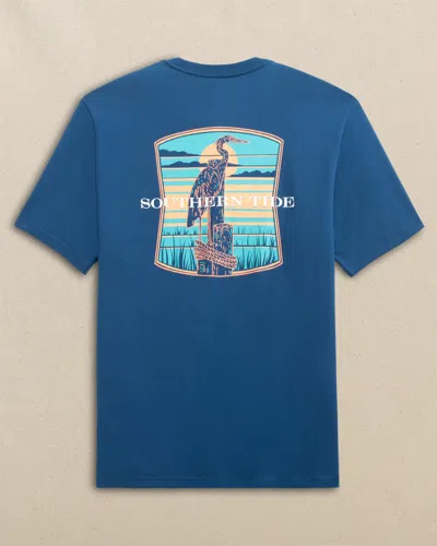 Southern Tide Heron Short Sleeve T-shirt In Nautical Blue